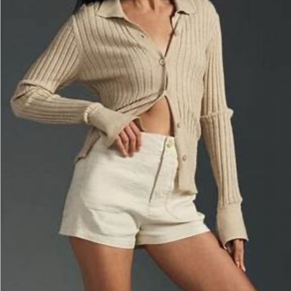 Mauve The Colette Denim Short White High-Waisted Shorts - Picture 2 of 7